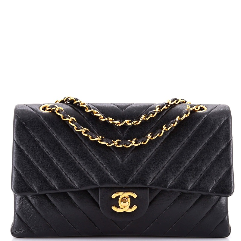 Vintage Classic Double Flap Bag Chevron Lambskin Medium