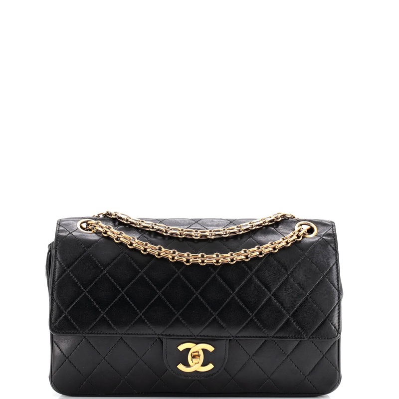 Vintage Reissue Chain Double Flap Bag Quilted Lambskin Medium