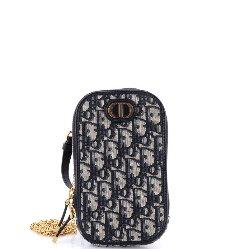 30 Montaigne Phone Holder on Chain Oblique Canvas