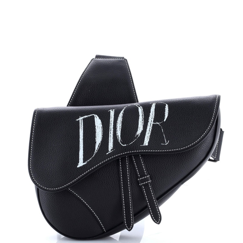Alex Foxton Logo Saddle Crossbody Bag Printed Leather