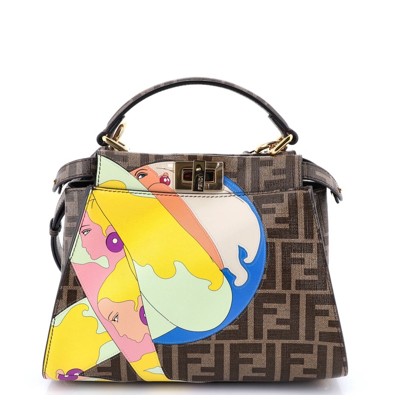 Antonio Lopez Peekaboo Bag Zucca Coated Canvas with Printed Leather Inlay Mini