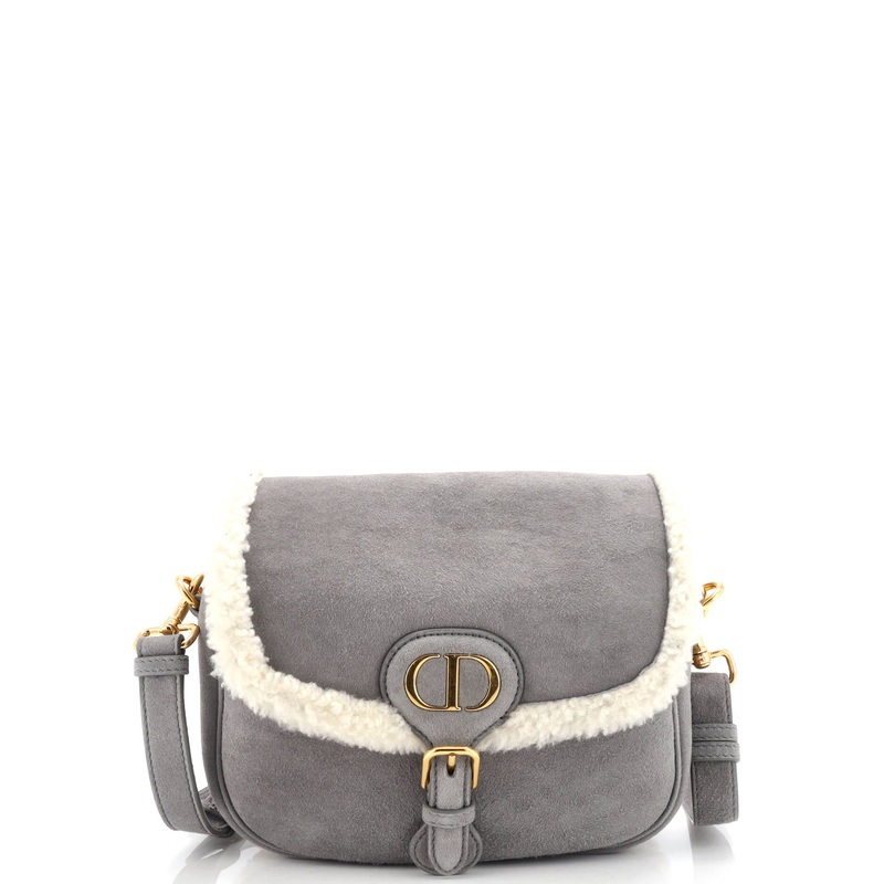 Bobby Flap Bag Shearling and Suede Medium