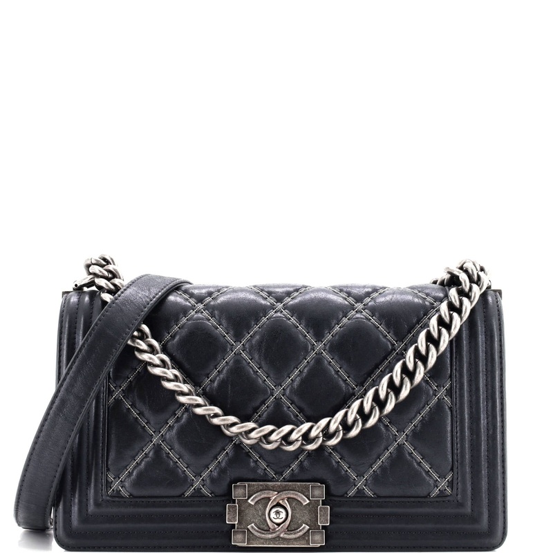 Boy Flap Bag Quilted Calfskin with Micro Chain Detail Old Medium