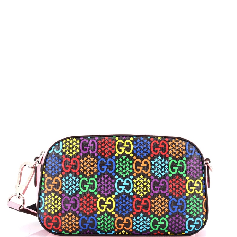 Camera Crossbody Bag Psychedelic Print GG Coated Canvas Small