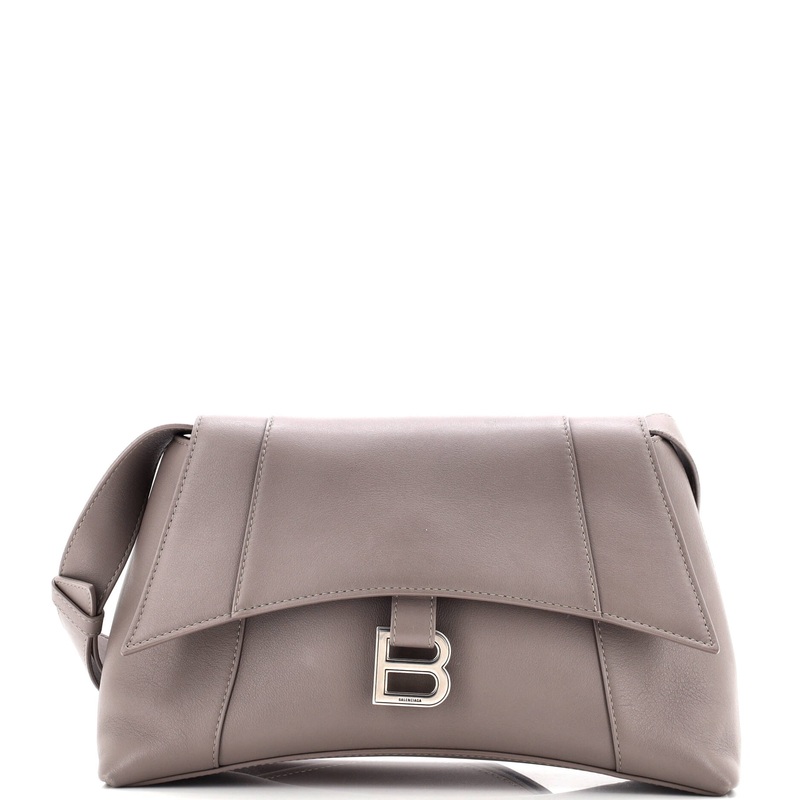 Downtown Soft Hourglass Shoulder Bag Leather Small