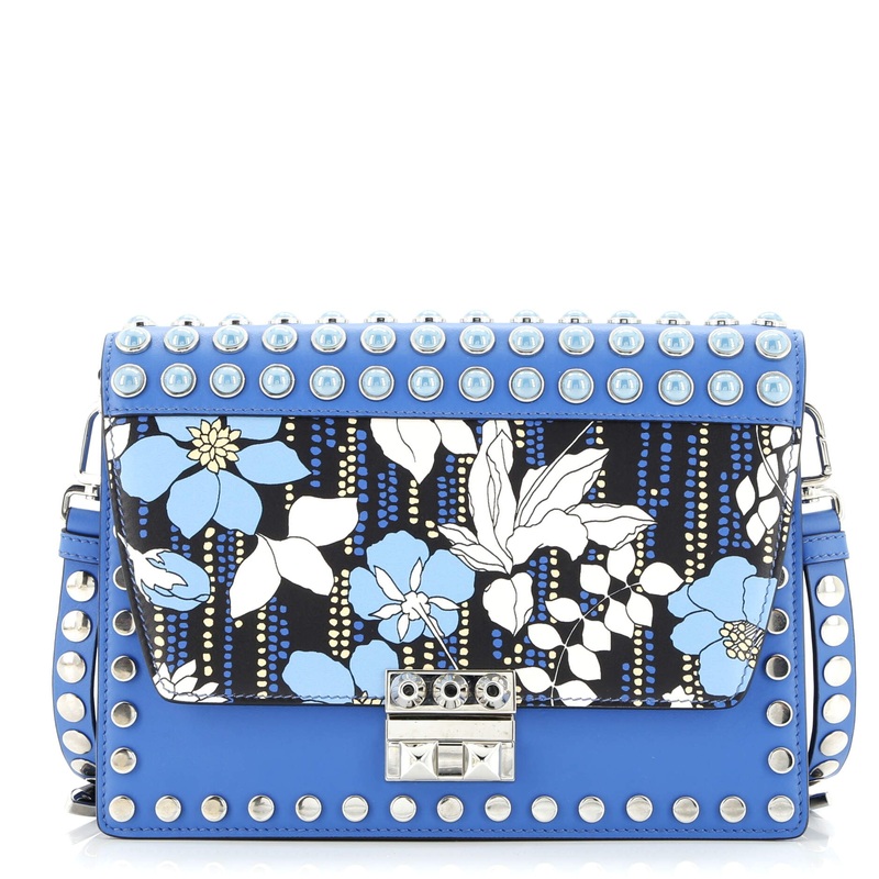 Elektra Shoulder Bag Studded Printed Leather Medium