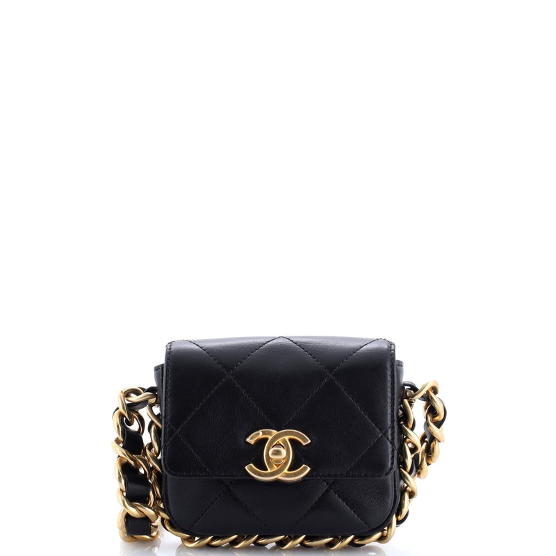 Framing Chain Flap Bag Quilted Calfskin Mini