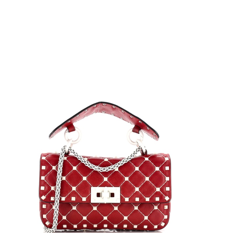 Free Rockstud Spike Flap Bag Quilted Leather Small