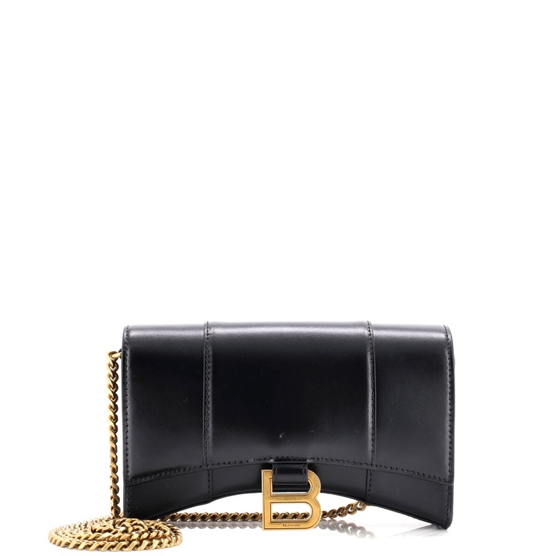 Hourglass Chain Wallet Leather