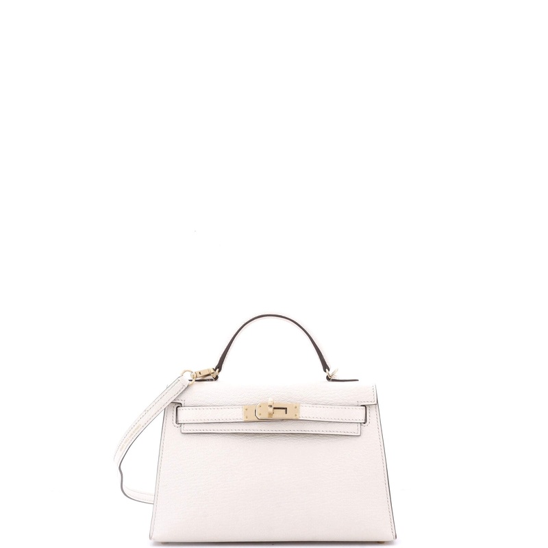 Kelly Mini II Bag Bicolor Chevre Mysore with Permabrass Hardware 20