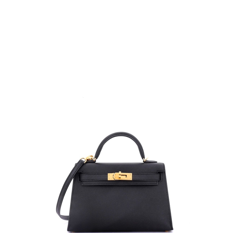 Kelly Mini II Bag Noir Epsom with Gold Hardware 20