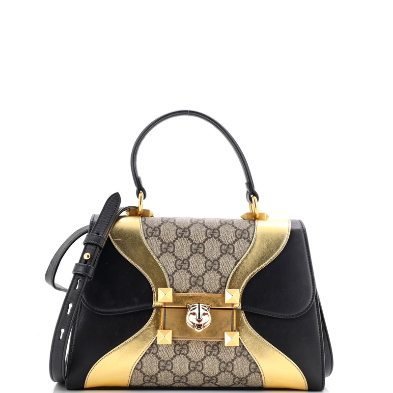 Osiride Top Handle Bag GG Coated Canvas and Leather Small