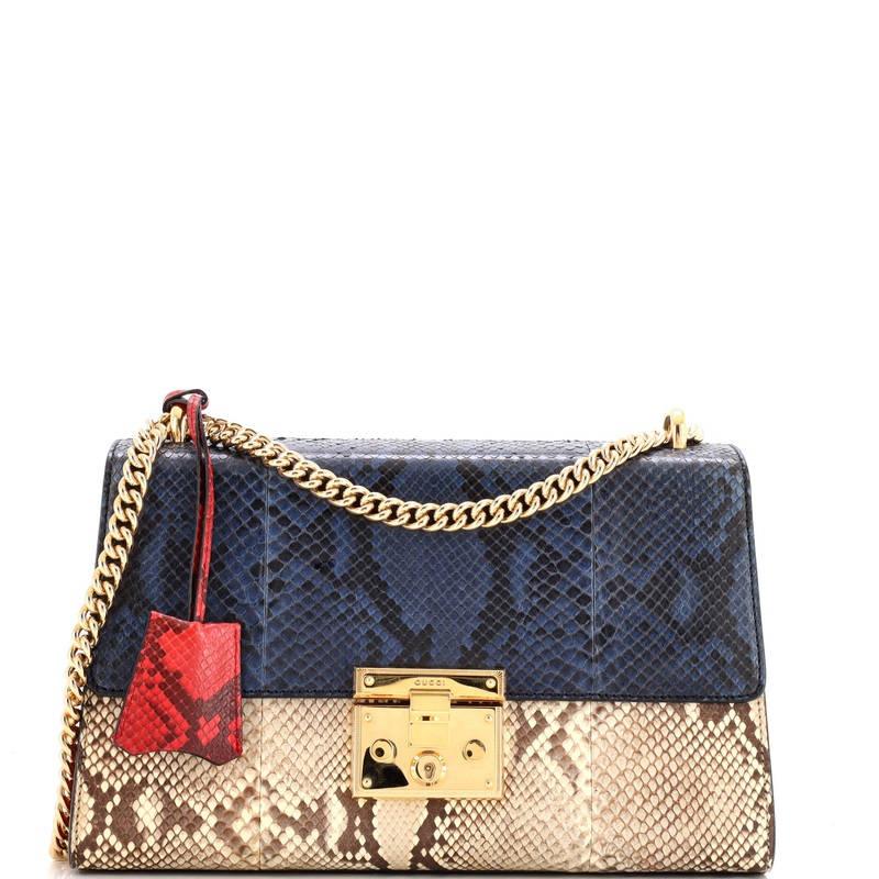 Padlock Shoulder Bag Python Medium