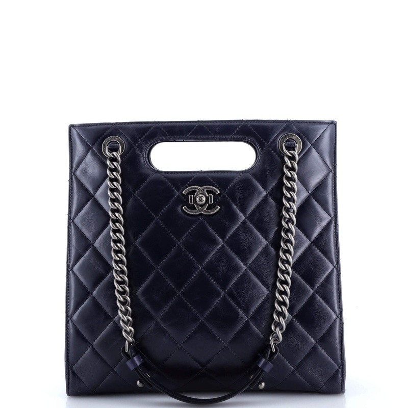 Perfect Edge Shopping Tote Quilted Goatskin Small