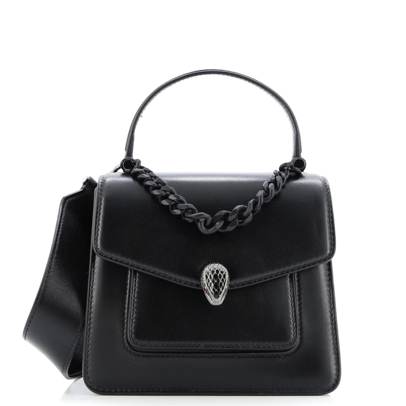 Serpenti Forever Maxi Chain Top Handle Bag Leather Small