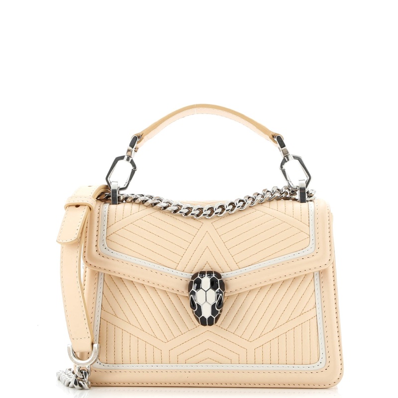 Serpenti Forever Top Handle Bag Quilted Leather Small