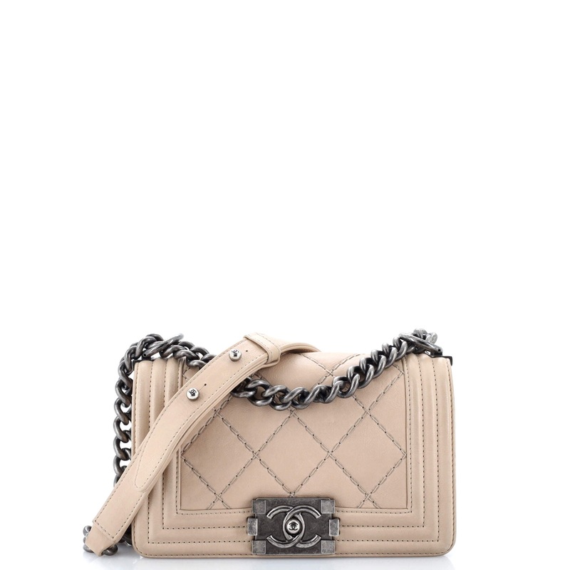 Stitch Boy Flap Bag Quilted Calfskin Small