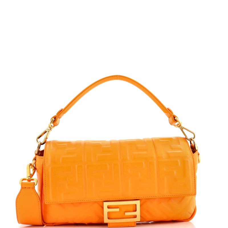 Baguette NM Bag Zucca Embossed Leather Medium