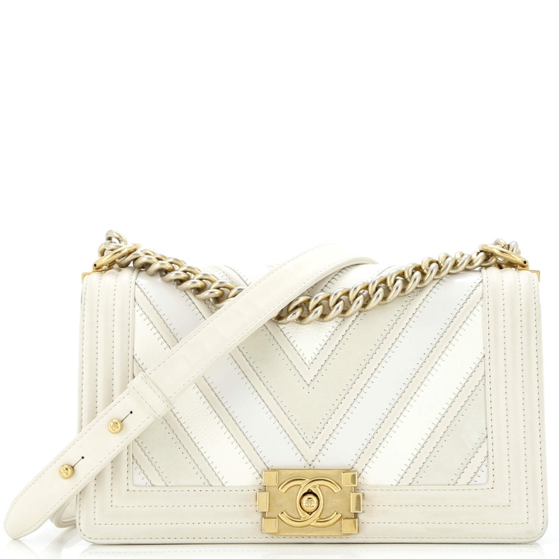 Boy Flap Bag Chevron Caviar and Calfskin Old Medium