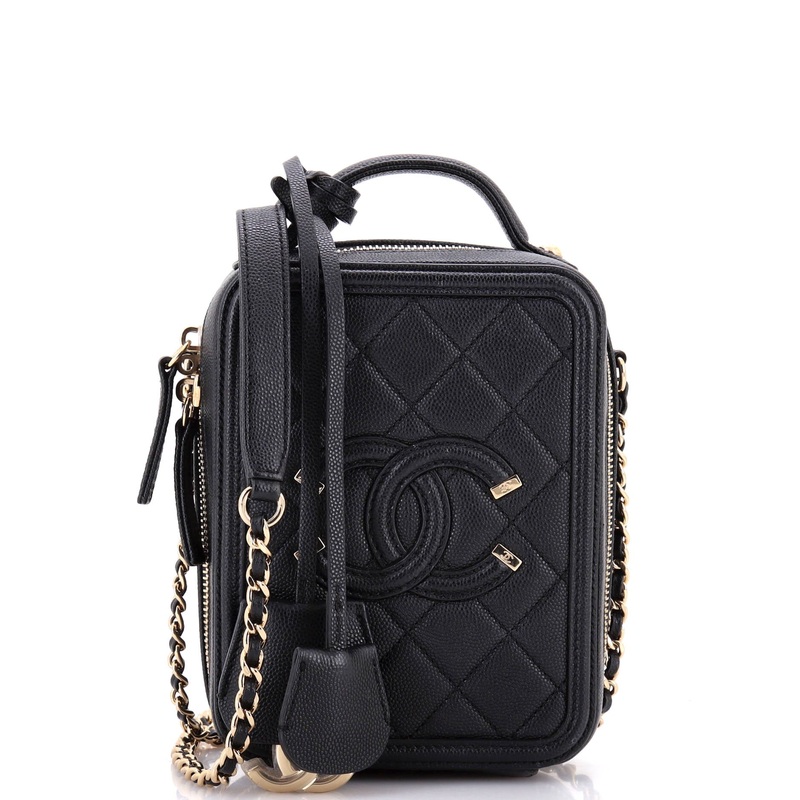 Filigree Vertical Vanity Case Quilted Caviar