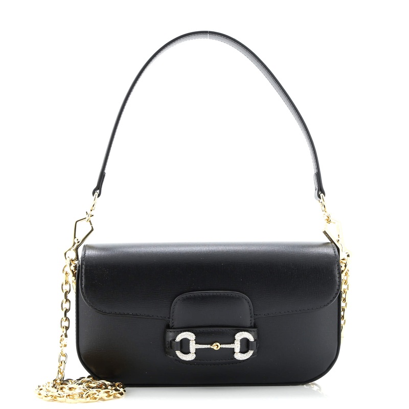 Horsebit 1955 Shoulder Bag Leather with Crystal Detail Mini