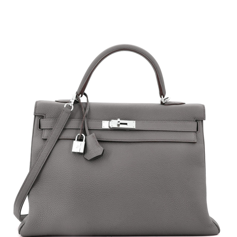 Kelly Handbag Grey Togo with Palladium Hardware 35