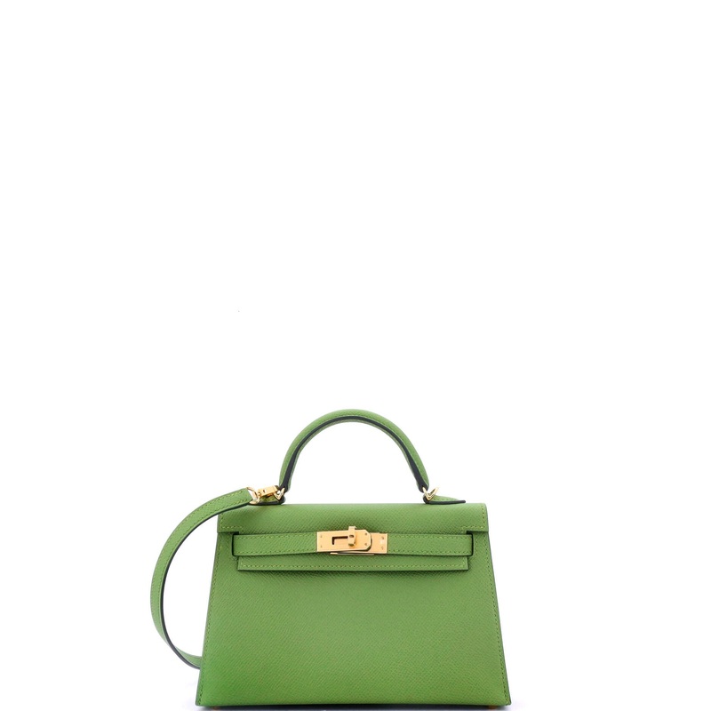 Kelly Mini II Bag Vert Yucca Epsom with Gold Hardware 20