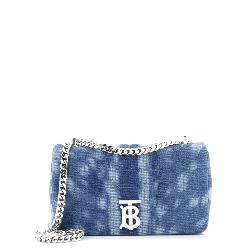 Lola Shoulder Bag Quilted Printed Denim Small