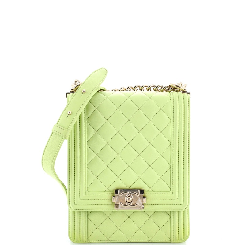 North South Boy Flap Bag Quilted Lambskin Small