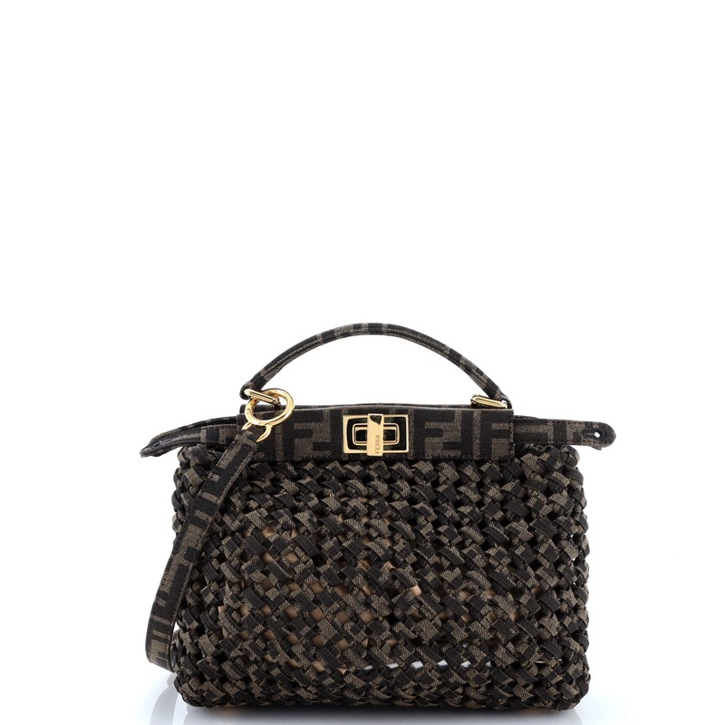 Peekaboo Bag Woven Zucca Canvas Mini