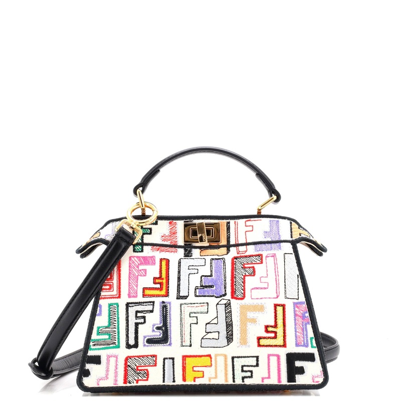 Peekaboo ISeeU Bag Embroidered Zucca Canvas Petite