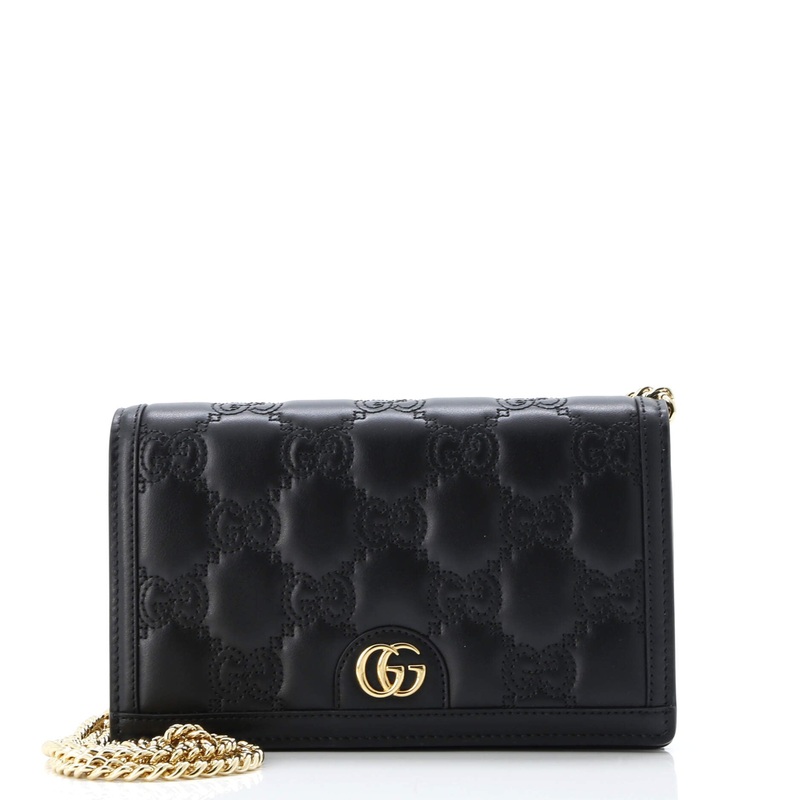 Petite GG Marmont Chain Wallet GG Matelasse Leather Mini
