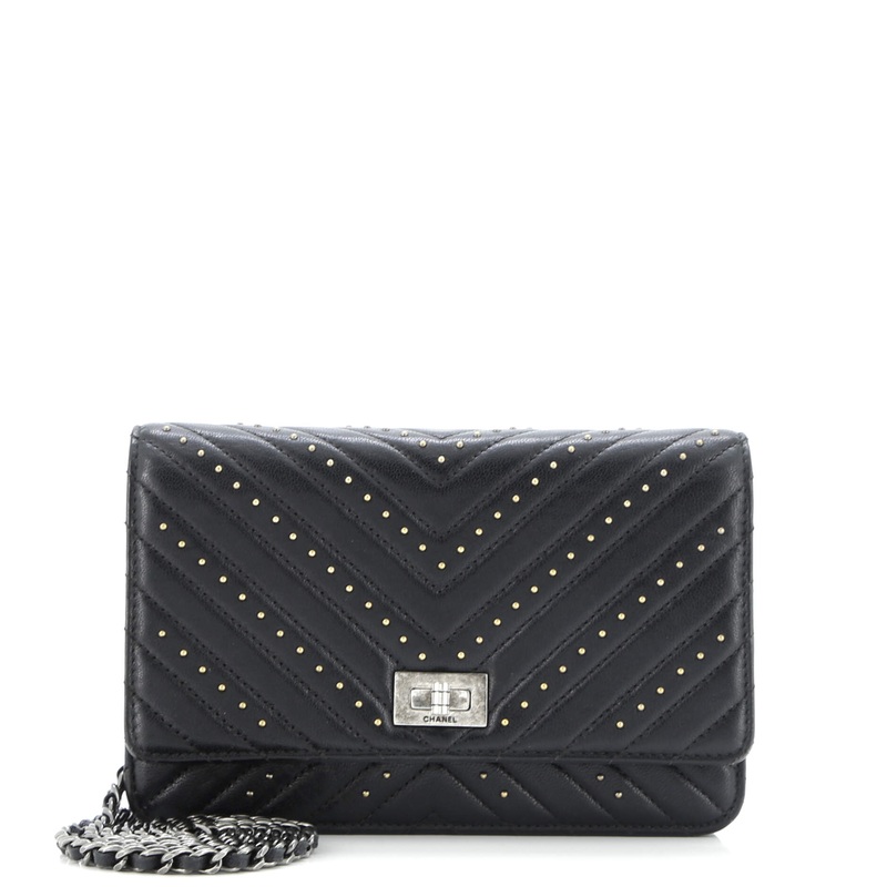 Reissue 2.55 Wallet on Chain Studded Chevron Sheepskin