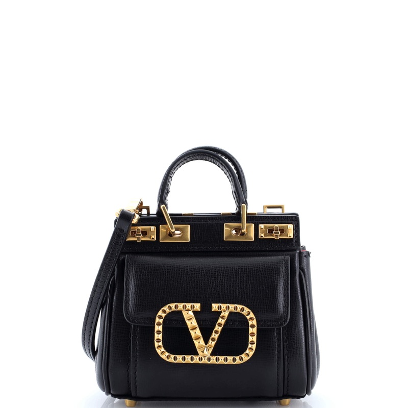 Rockstud Alcove Double Handle Bag Leather Micro