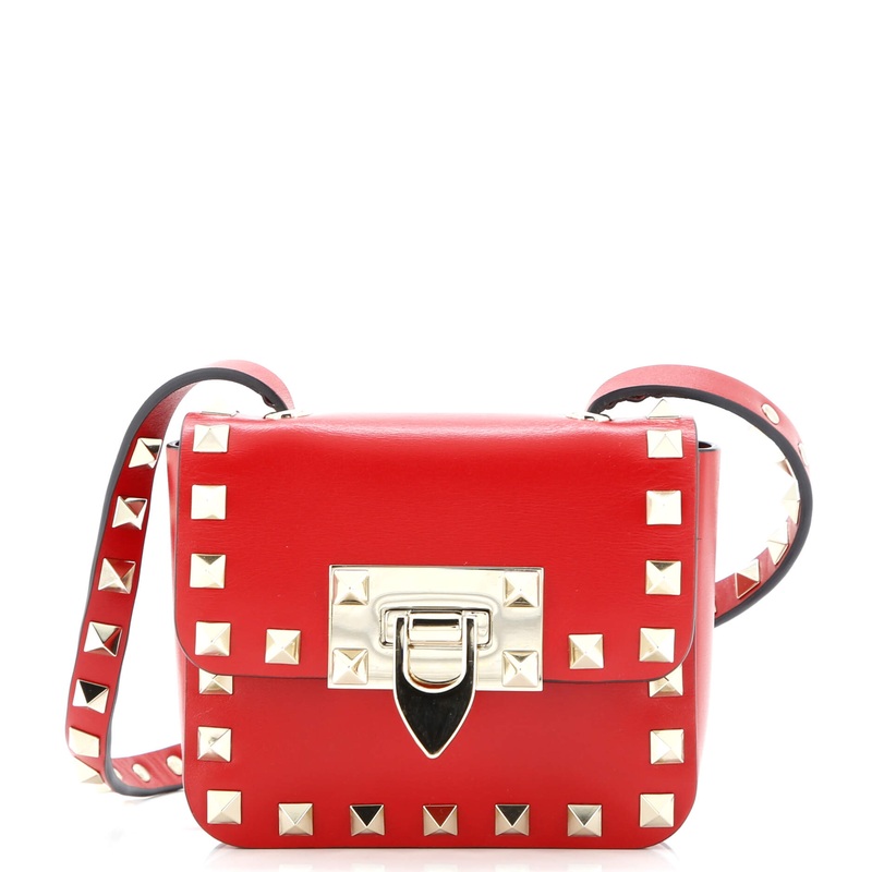 Rockstud Flip Lock Flap Bag Leather Super Mini