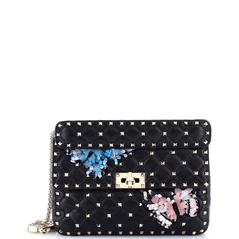 Rockstud Spike Flap Bag Embellished Quilted Leather Medium