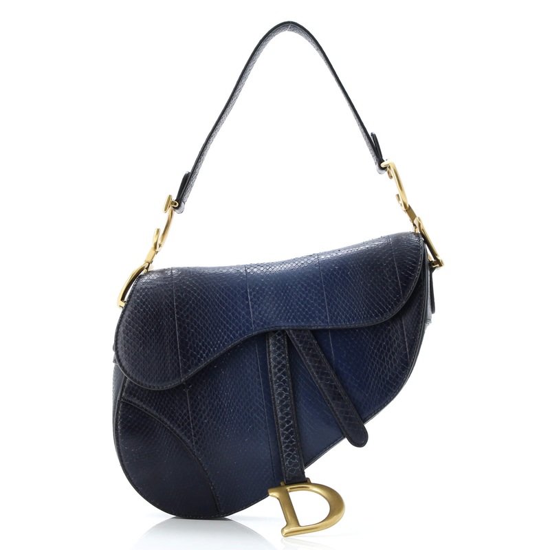 Saddle Handbag Python Medium