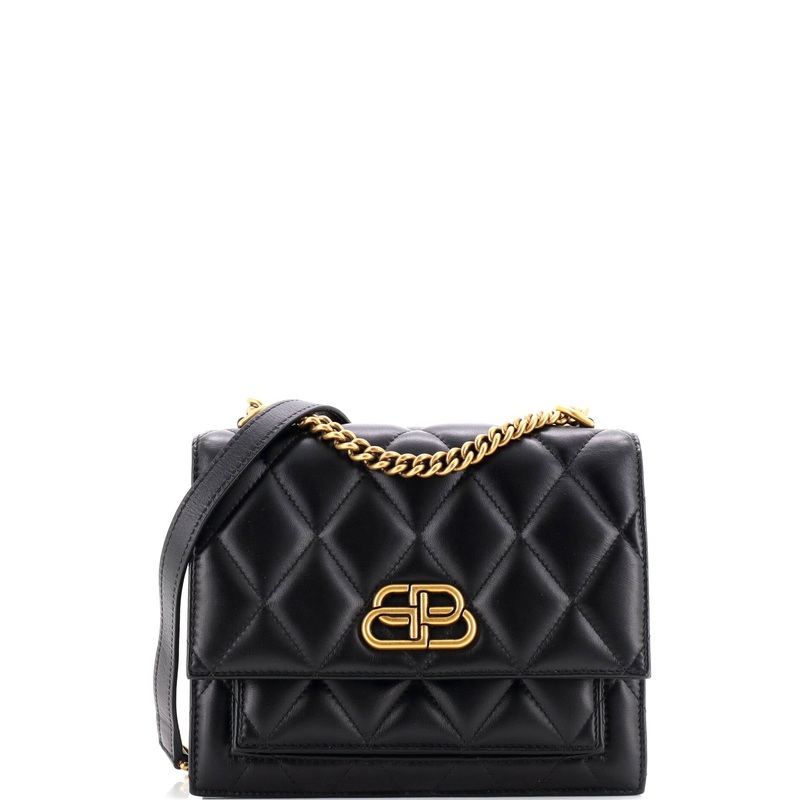 Sharp Shoulder Bag Quilted Leather Small