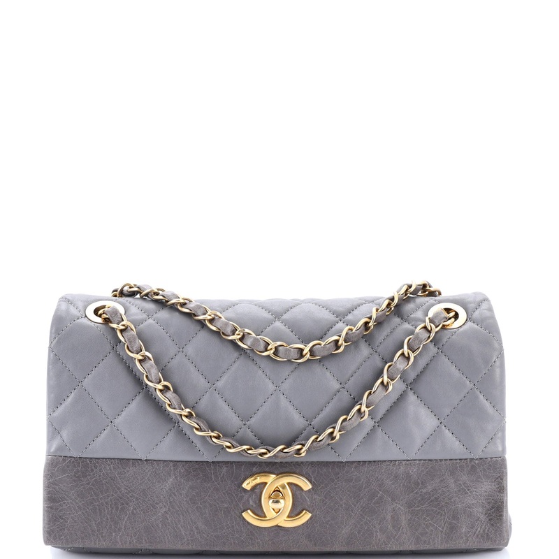 Soft Elegance Flap Bag Quilted Distressed Calfskin Medium