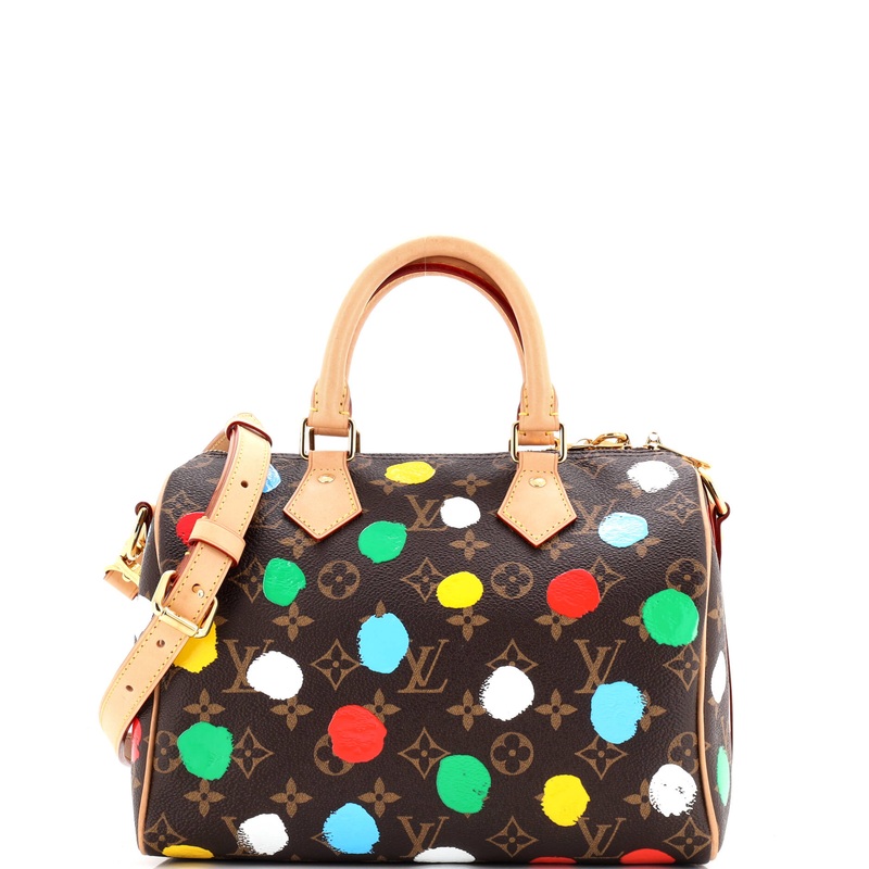 Speedy Bandouliere Bag Yayoi Kusama Painted Dots Monogram Canvas 25
