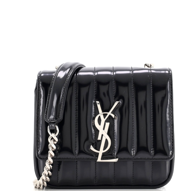 Vicky Crossbody Bag Vertical Quilted Patent Small