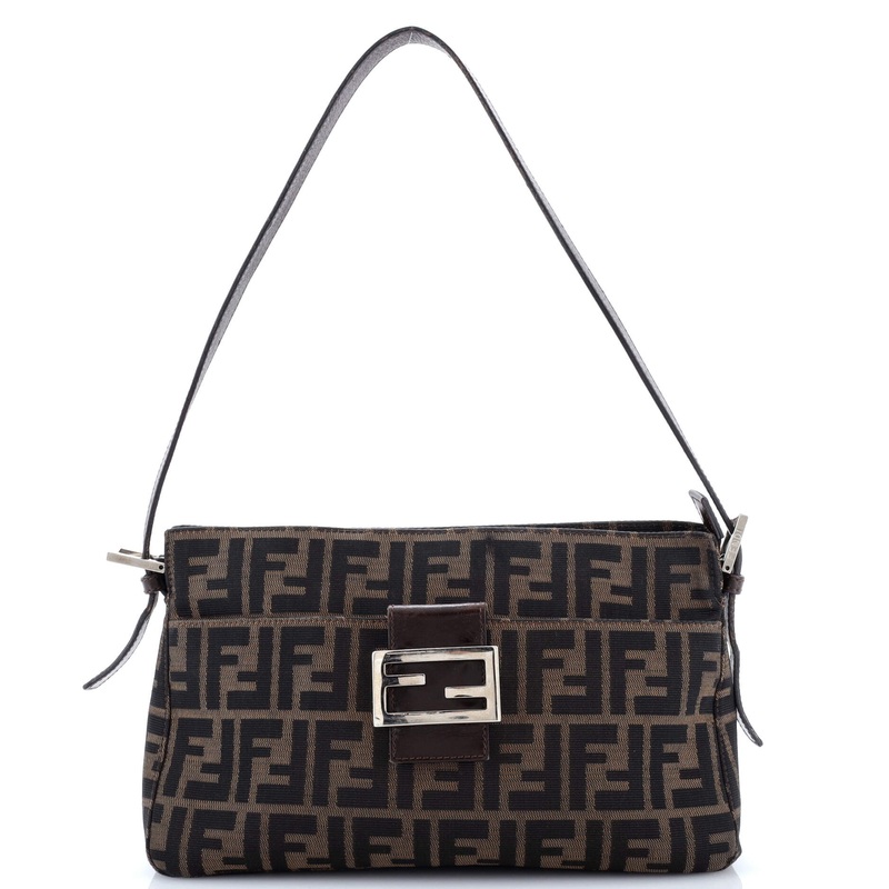 Vintage Pocket Shoulder Bag Zucca Canvas Small