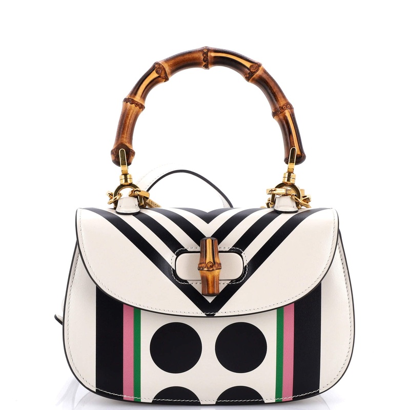 Bamboo 1947 Top Handle Bag Limited Edition Geometric Print Leather Small