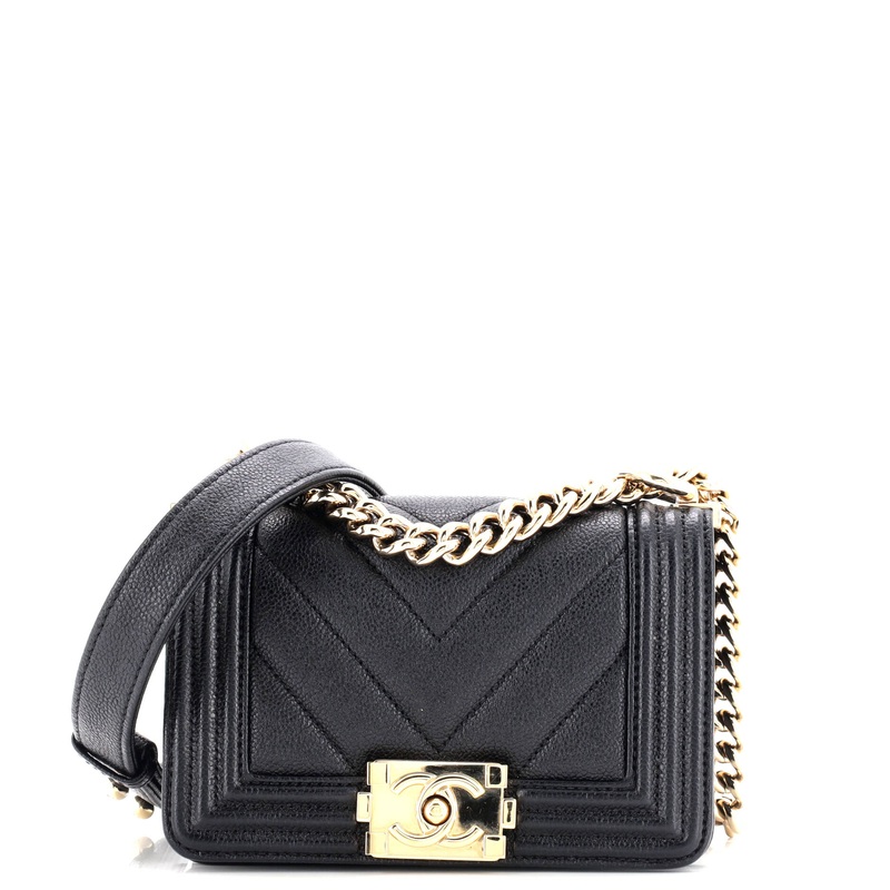 Boy Flap Bag Chevron Caviar Mini