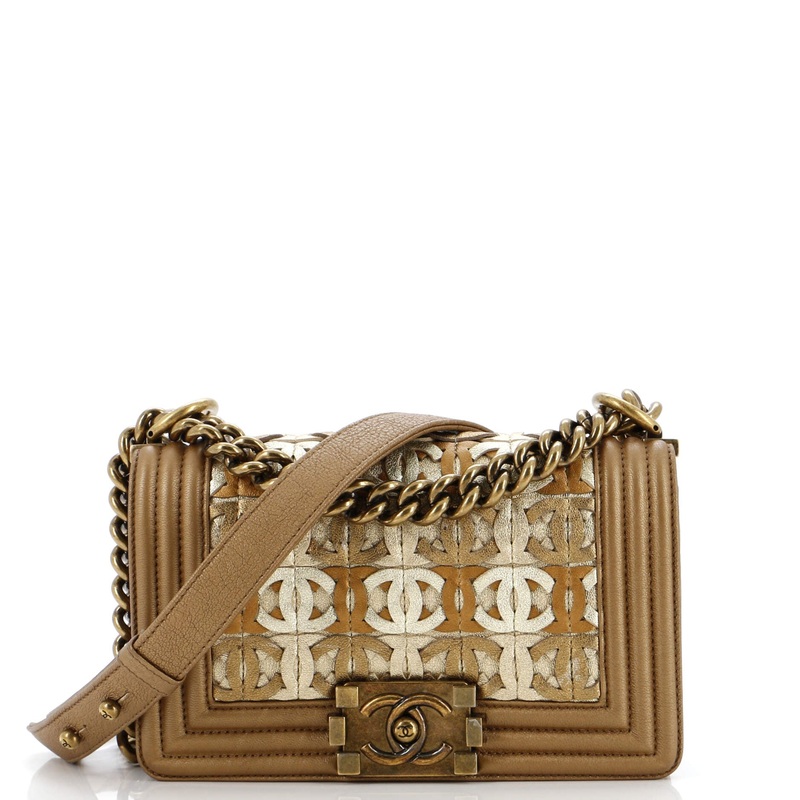 Boy Flap Bag Woven Leather Small