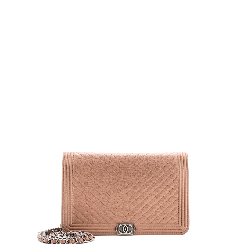 Boy Wallet on Chain Chevron Caviar