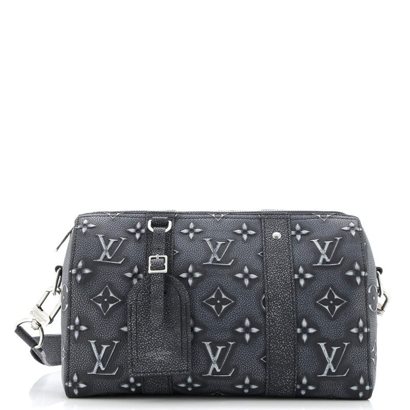 City Keepall Bag Faded Monogram Debossed Leather