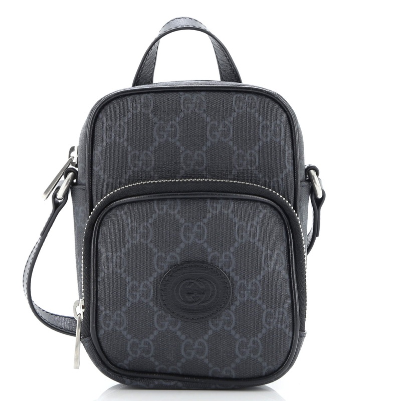 Interlocking G Patch Top Handle Crossbody Bag GG Coated Canvas Mini