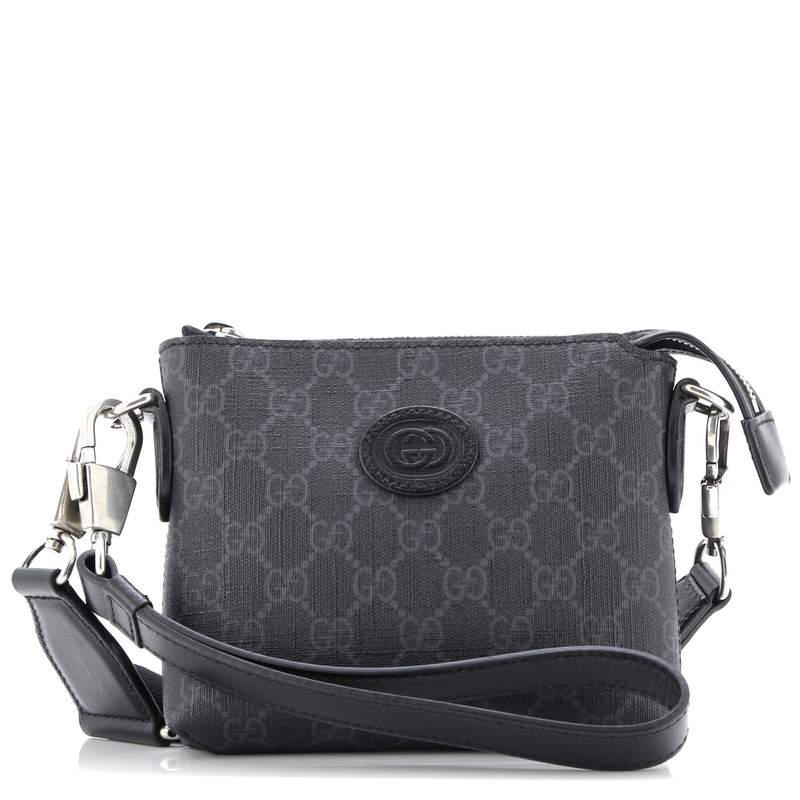 Interlocking G Patch Wristlet Messenger Bag GG Coated Canvas Mini