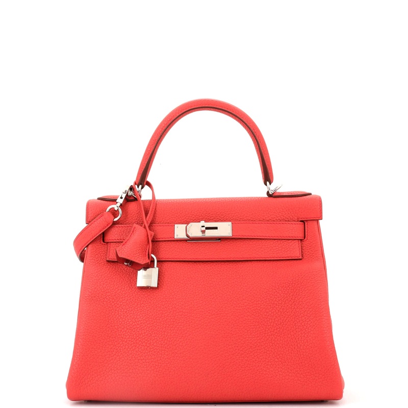 Kelly Handbag Bougainvillier Togo with Palladium Hardware 28
